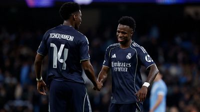 هدفا فينيسيوس جونيور ضد مانشستر سيتي