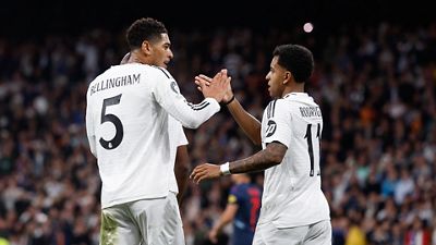 The goal of the night: Bellingham's exquisite back-heel and Rodrygo's perfect first-time finish