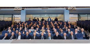El presidente, con el Club de los 100
