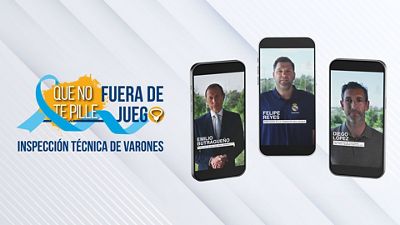 Butragueño, Felipe Reyes y Diego López en la campaña ‘Que no te pille fuera de juego’