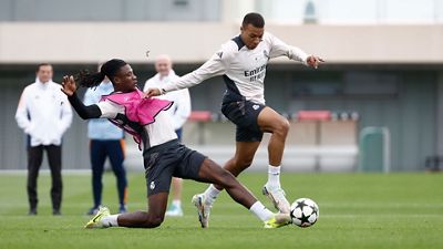 Último entrenamiento antes del partido contra el Milan