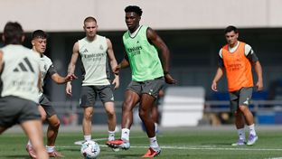Último entrenamiento antes del partido contra la Real Sociedad