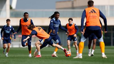 Último entrenamiento antes del partido contra el Alavés