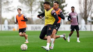 Último entrenamiento antes del derbi