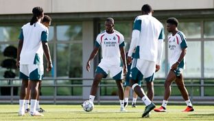 Último entrenamiento antes del partido contra el Inter