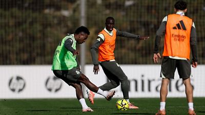 Último entrenamiento antes del partido contra el Rayo
