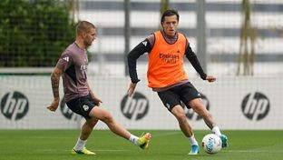 Último entrenamiento antes del partido contra el Espanyol