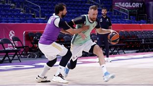 Real Madrid train at the Uber Arena Berlin