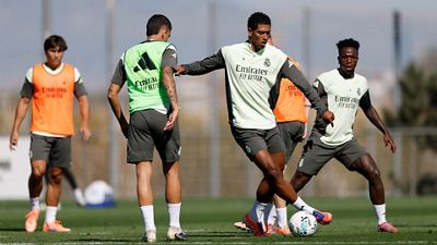 Último entrenamiento antes del derbi