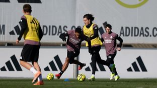 Último entrenamiento antes del partido contra el Villarreal