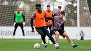 Último entrenamiento antes del derbi