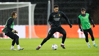 A equipa treinou no Olympiastadion