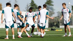 Último entrenamiento antes del partido contra el Inter