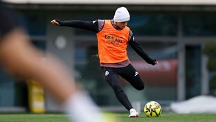 Último entrenamiento antes del partido contra el Valencia