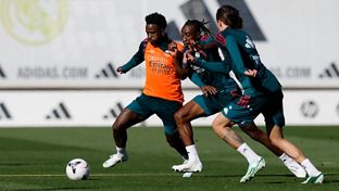 Último entrenamiento antes del partido contra el Villarreal