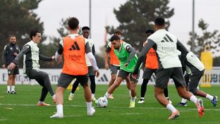 Último entrenamiento antes del partido contra el Valencia