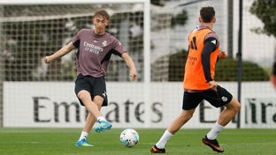 Último entrenamiento antes del partido contra el Espanyol