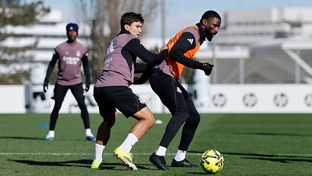 Último entrenamiento antes del partido contra el Rayo