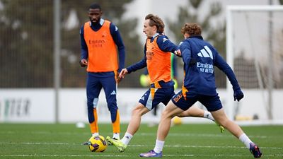 المران الأخير قبل المباراة ضد رايو