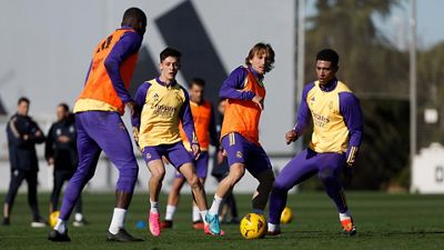 Último entrenamiento antes del partido contra el Almería