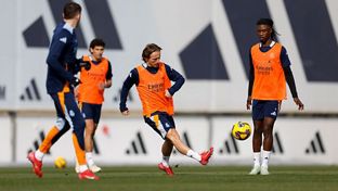 Último entrenamiento antes del derbi