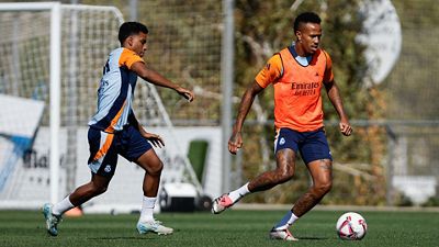 Último entrenamiento antes del partido contra la Real Sociedad