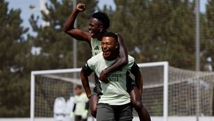 Último entrenamiento antes del partido contra el Mallorca