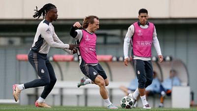 Último entrenamiento antes del partido contra el Arsenal
