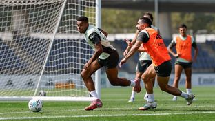 Último entrenamiento antes del partido contra el Oviedo