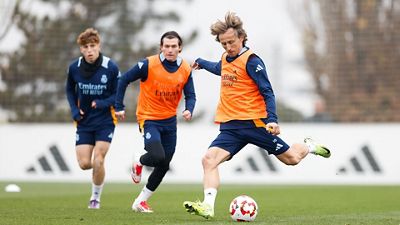 Último entrenamiento antes del debut en la Copa del Rey
