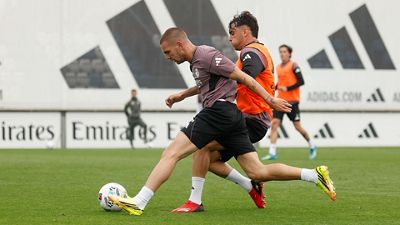 Último entrenamiento antes del partido contra el Espanyol