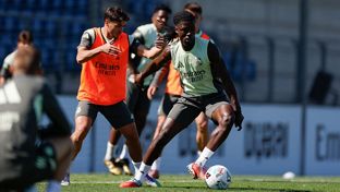 Último entrenamiento antes del partido contra el Levante