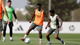 Último entrenamiento antes del partido contra la Real Sociedad