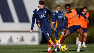 Último entrenamiento antes del partido contra el Espanyol