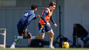 Último entrenamiento antes del partido ante el Leganés