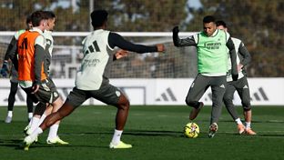 Último entrenamiento antes del partido frente al Alavés