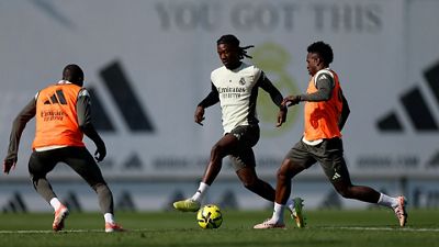 Último entrenamiento antes del partido contra el Rayo
