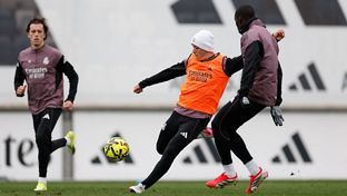 Último entrenamiento antes del partido contra el Valencia