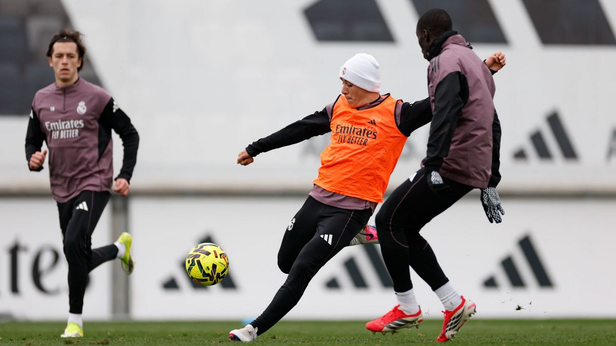 Último entrenamiento antes del partido contra el Valencia