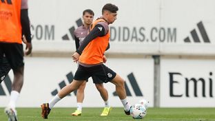 Último entrenamiento antes del partido contra el Espanyol