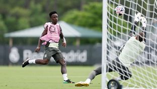 Último entrenamiento antes del partido contra la Juventus