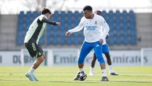 Último entrenamiento antes del partido contra el Benfica