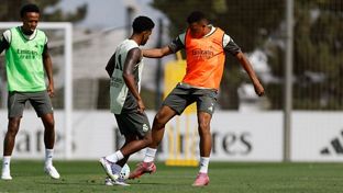 Último entrenamiento antes del partido contra el Mallorca