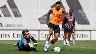 Último entrenamiento antes del partido contra el Betis