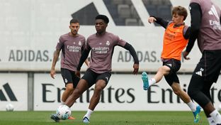 Último entrenamiento antes del partido contra el Espanyol