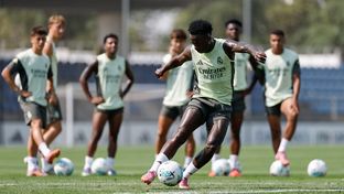 Último entrenamiento antes del partido contra el Oviedo