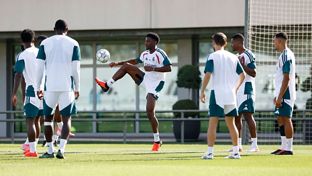 Último entrenamiento antes del partido contra el Inter