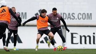Último entrenamiento antes del partido contra el Valencia