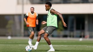 Último entrenamiento antes del partido contra la Real Sociedad