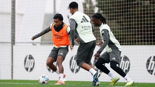 Último entrenamiento antes del partido contra el Valencia